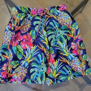 Tropical Print Men's Swim Trunks Size Medium NWOT
